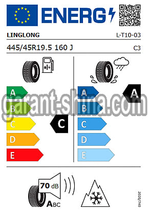 Ling Long L-T10 (прицепная) 445/45 R19.5 160J 20PR - Фото Европейских характеристик